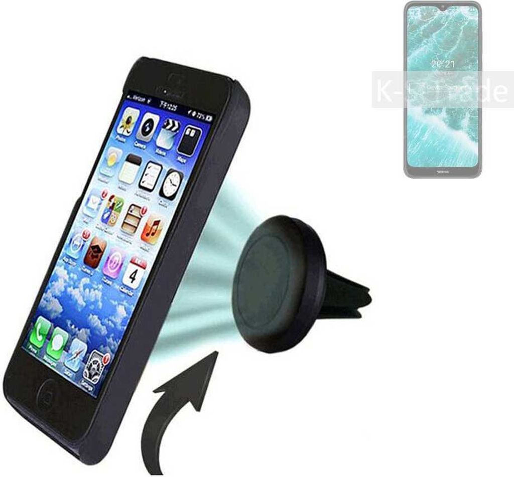 K-S-Trade Kompatibel mit Nokia C30 Auto Handy Halterung KFZ Halter Lüftungsgitterhalterung Air Vent mount Smartphone Halter