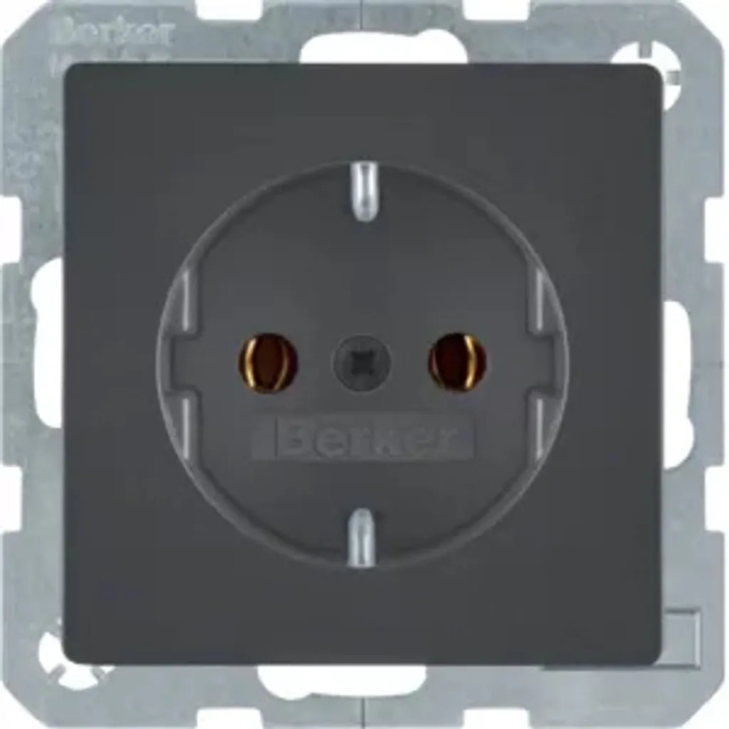 Prise Schuko 41436086 robuste couleur anthracite pour salon