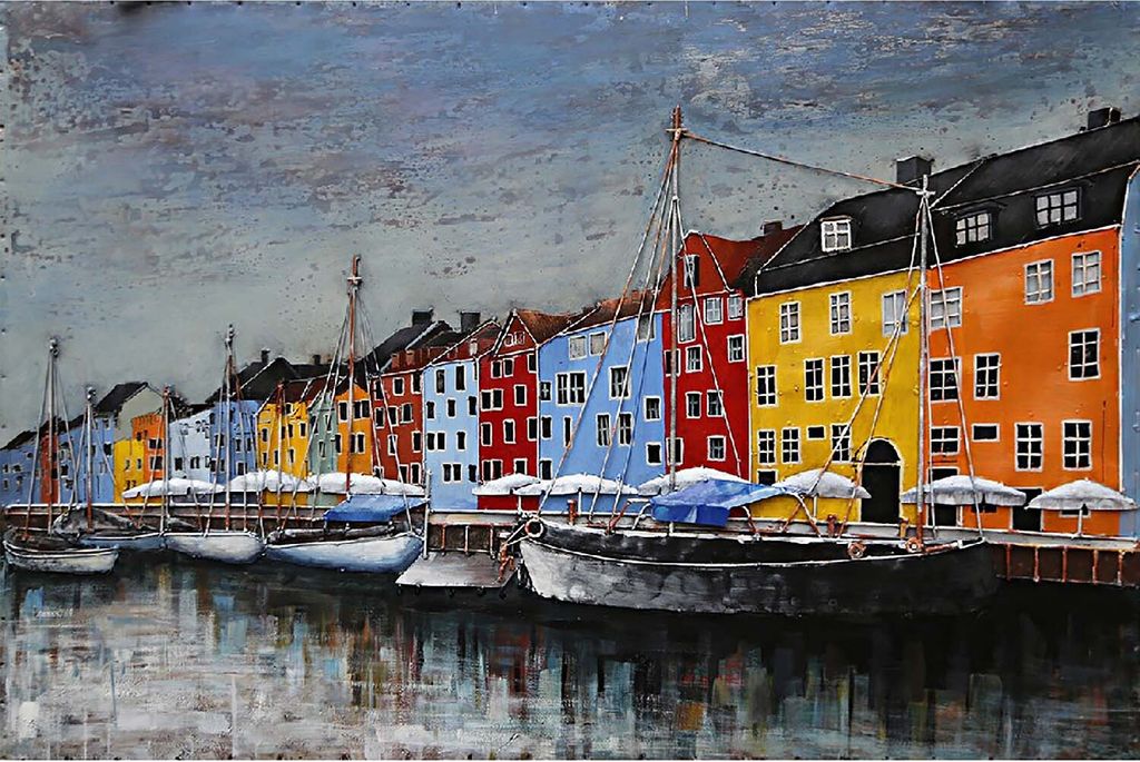 3D-Metallbild - Motiv: Hafen - 80 x 120cm Produktbild 