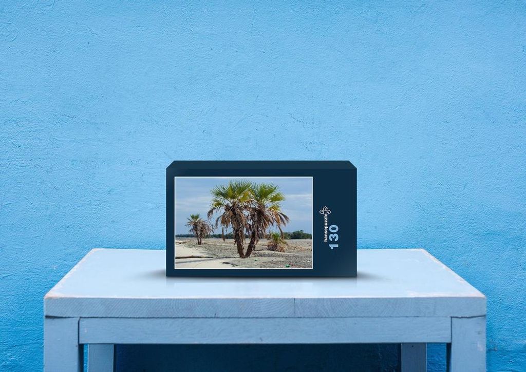hansepuzzle 79037 - Palmen Puzzle, 130 Teile, Natur, 28,7 x 20,0cm mit hochwertiger Aufbewahrung, Kartonbox und wiederverschließbarem Beutel