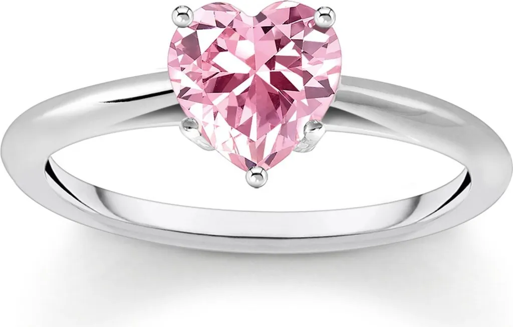 Bague Cœur Rose en Argent : Le Cadeau Idéal pour Femme en Taille 54/17,2