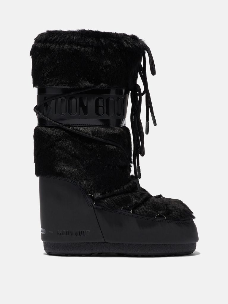 MOON BOOT Icon Faux Fur Damen Kunstpelz Stiefel schwarz EU Produktbild 