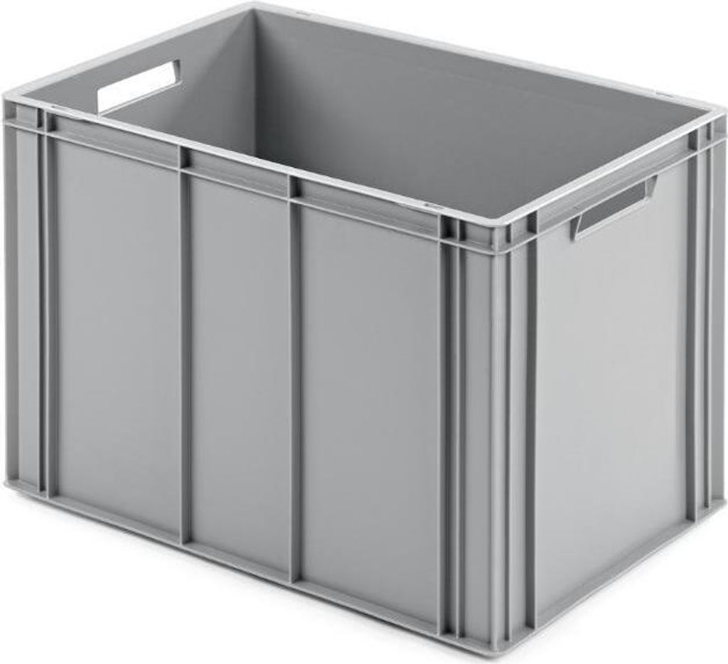 Eurobehälter mit offenem Griff | HxBxT 42x40x60cm | 70 Liter | Grau | Eurobox, Transportbox, Transportbehälter, Stapelbehälter