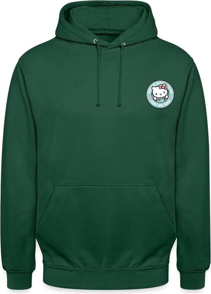 Spreadshirt Hello Kitty Club Just Be You Uni Hoodie, L, Flaschengrün