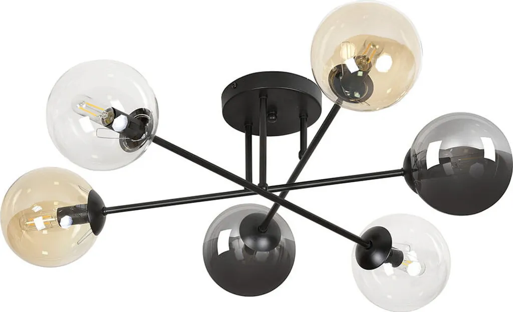 Lustre 6 branches BRENDI Emibig - Luminaire de plafond moderne 6xE14