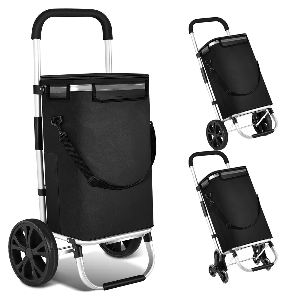 Clanmacy Carrello Spesa 3in1 Aiuto Mobilità 40L | Pieghevole e Sicuro