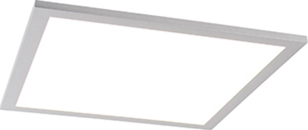 QAZQA - Modern Modernes LED Panel Stahl I Silber I nickel matt 40 cm inkl. LED - Liv I Wohnzimmer I Schlafzimmer - Kunststoff Quadratisch - I (nich...