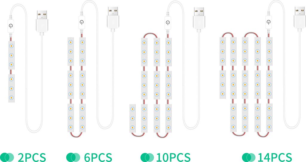 14 ks LED make-up zrcadlových světel stmívatelné dotykové Obrázek produktu 2