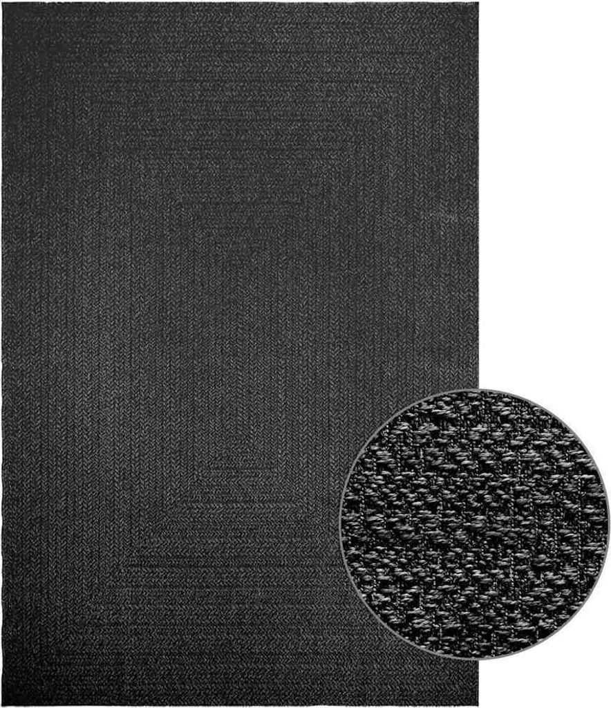 Teppich ZIZUR Anthrazit 200x290cm Jute-Optik Indoor und Outdoor