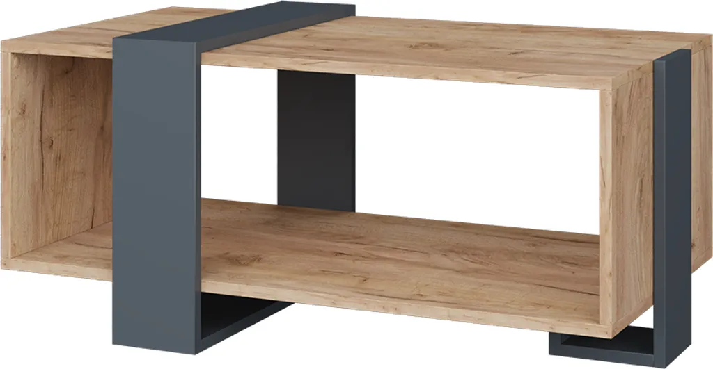 Table basse rectangulaire 91.5x52cm en bois et gris Vicco Aven 54443