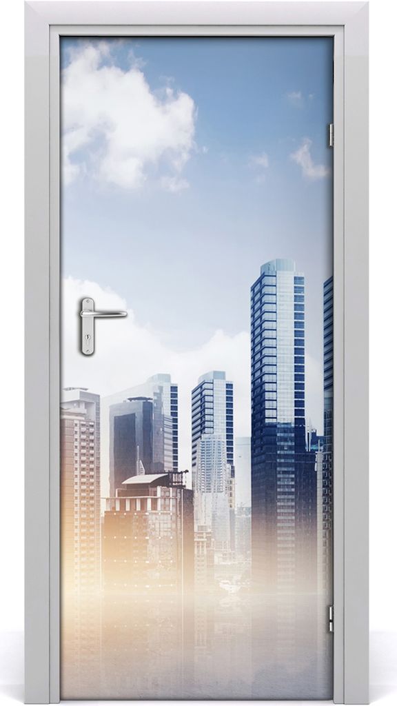 Tulup Türaufkleber 85x205 cm Dekorative Aufkleber Selbstklebend Wasserdichte Tapete Abnehmbar Schlafzimmer Wohnzimmer Wohnkultur - Wolkenkratzer