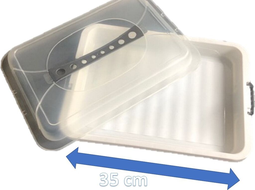 Partybutler Transportbox 35x25x7 cm mit transparenter Produktbild 