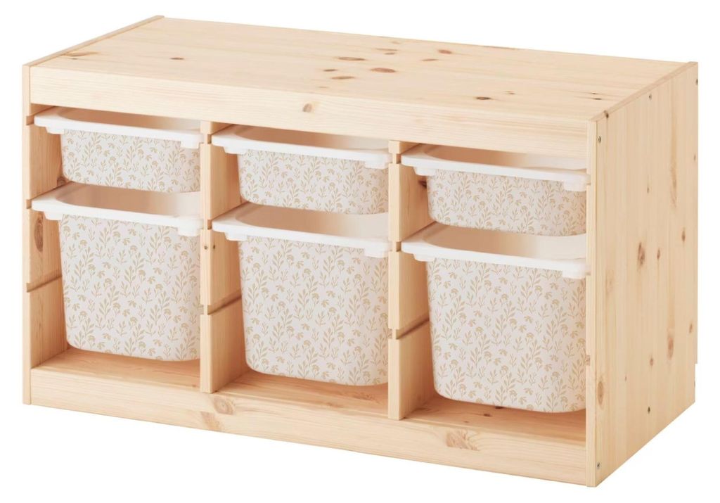 Vinyl-Sticker-Set für IKEA TROFAST, 6 Stück, beige