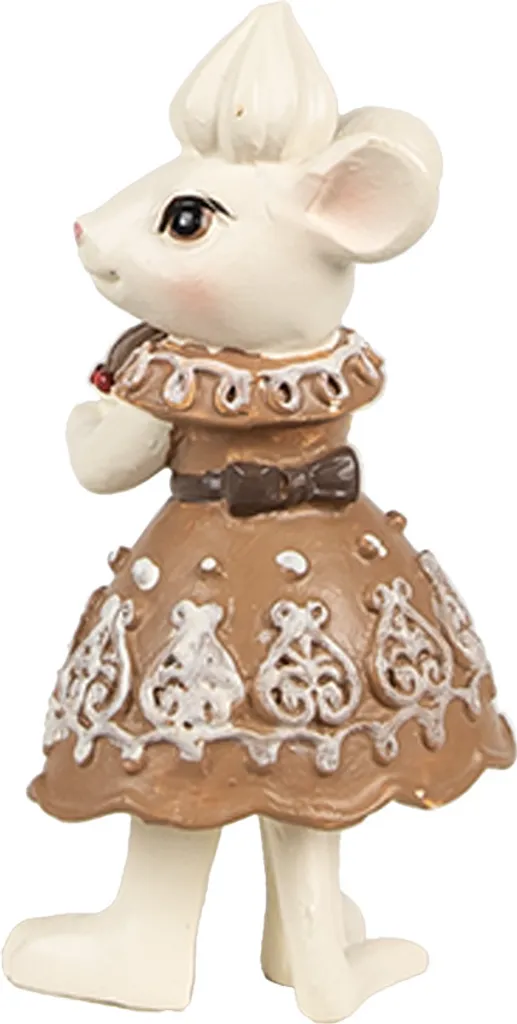 Statue de Souris de Noël Décorative Marron pour Ambiance Hiver - 5