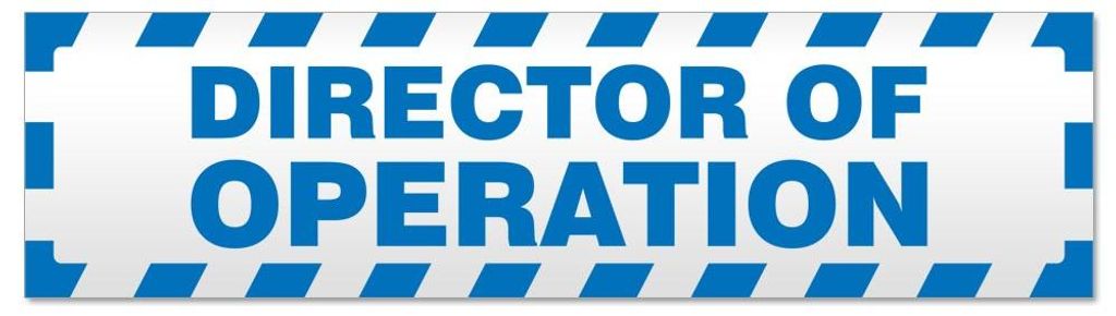 Director of Operation gestreift Magnetschild Schild magnetisch - 20cm Blau - Magnetfolie für Auto PKW Kfz