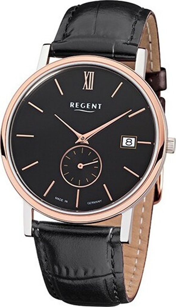 Regent Armbanduhr schwarz GM-1453 Herren Analog-Quarzuhr URGM1453