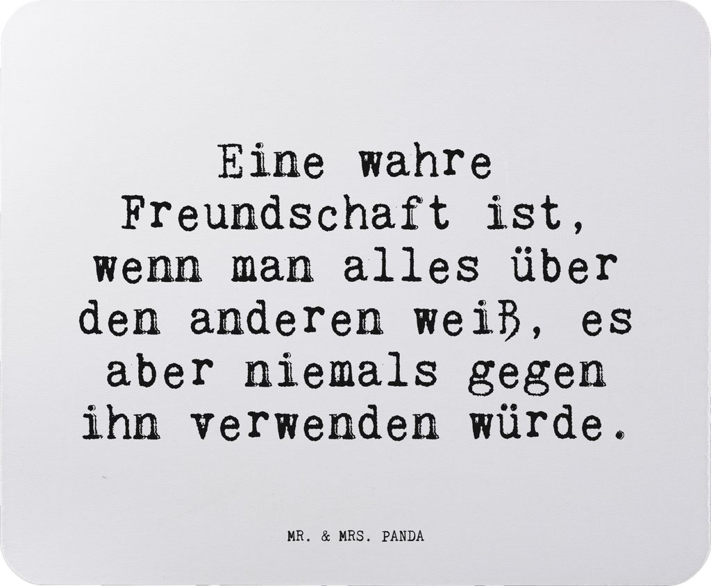 Mr. & Mrs. Panda Mouse Pad Eine wahre Freundschaft ist,... - Aquarellblau - Geschenk, beste Freundin, Mousepad, Spruch Sprüche Weisheiten Zitate L...