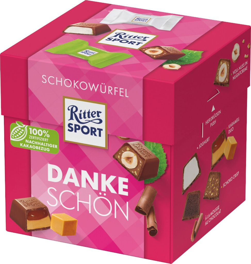 Ritter Sport Schokowürfel Dankeschön Box Mischung Packung Produktbild 