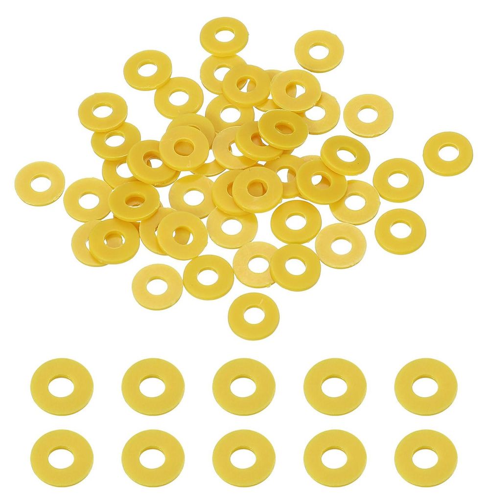 50 Stück Nylon-Kunststoffringe, 3 mm Innendurchmesser, 8 mm Außendurchmesser, 1 mm dick, Dichtungsringe, O-Ring-Abstandshalter, Ringe, Dichtungen...