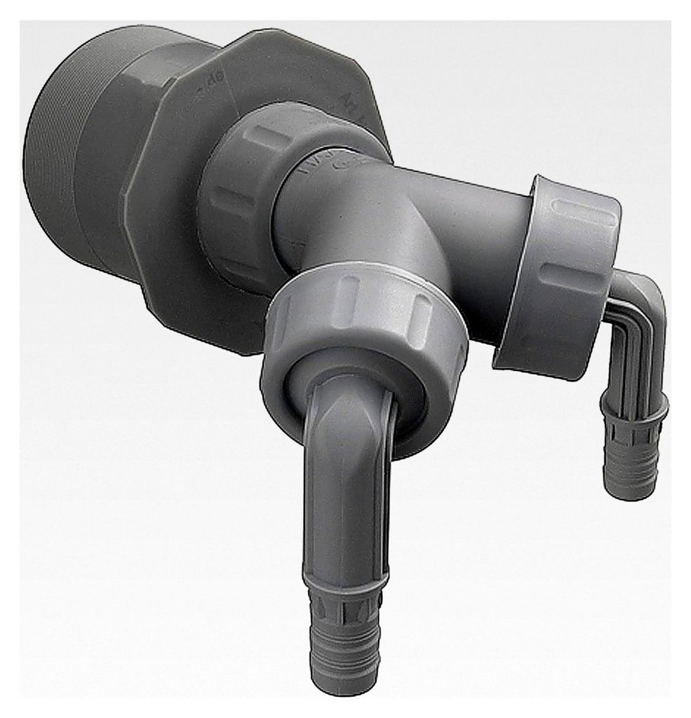 Otto "FATI" DN 50 mit Doppelschlauchtülle, inkl. 3/8" und 1/2" Tülle, Geruchsverschluss und Rückstausicherung nach DIN 4102-B2, Grau