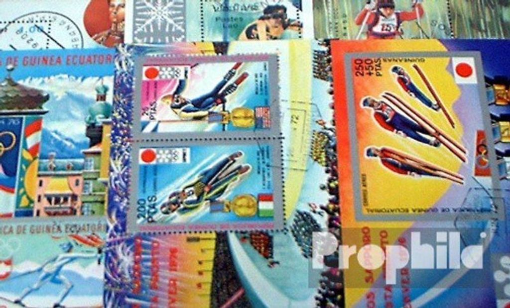 Briefmarken Motive 10 verschiedene Skisport Blöcke
