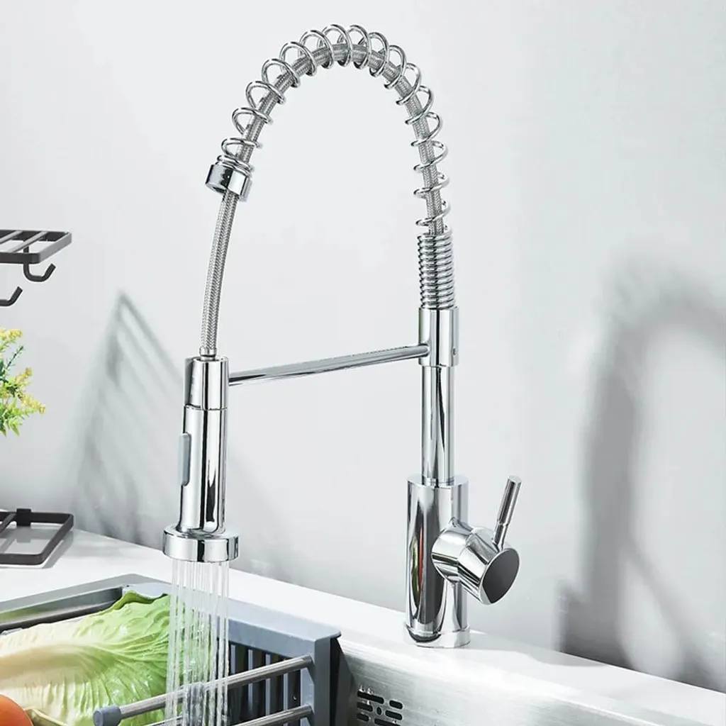 Robinet évier chrome D douchette extractible multi-jets montage facile express - 2