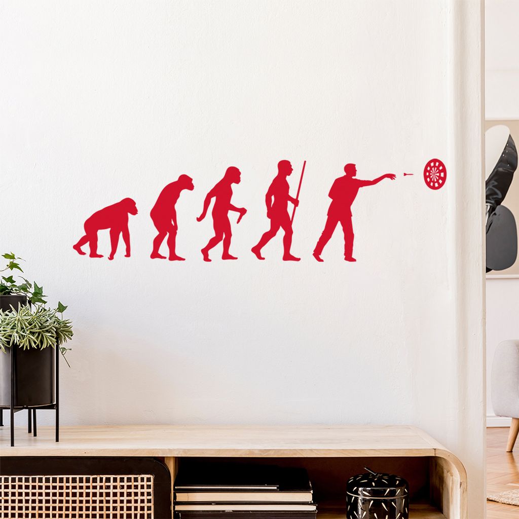 Darts Bullseye Evolution Wandtattoo Wandaufkleber Wall Sticker - Dekoration, Küche, Wohnzimmer, Schlafzimmer, Badezimmer