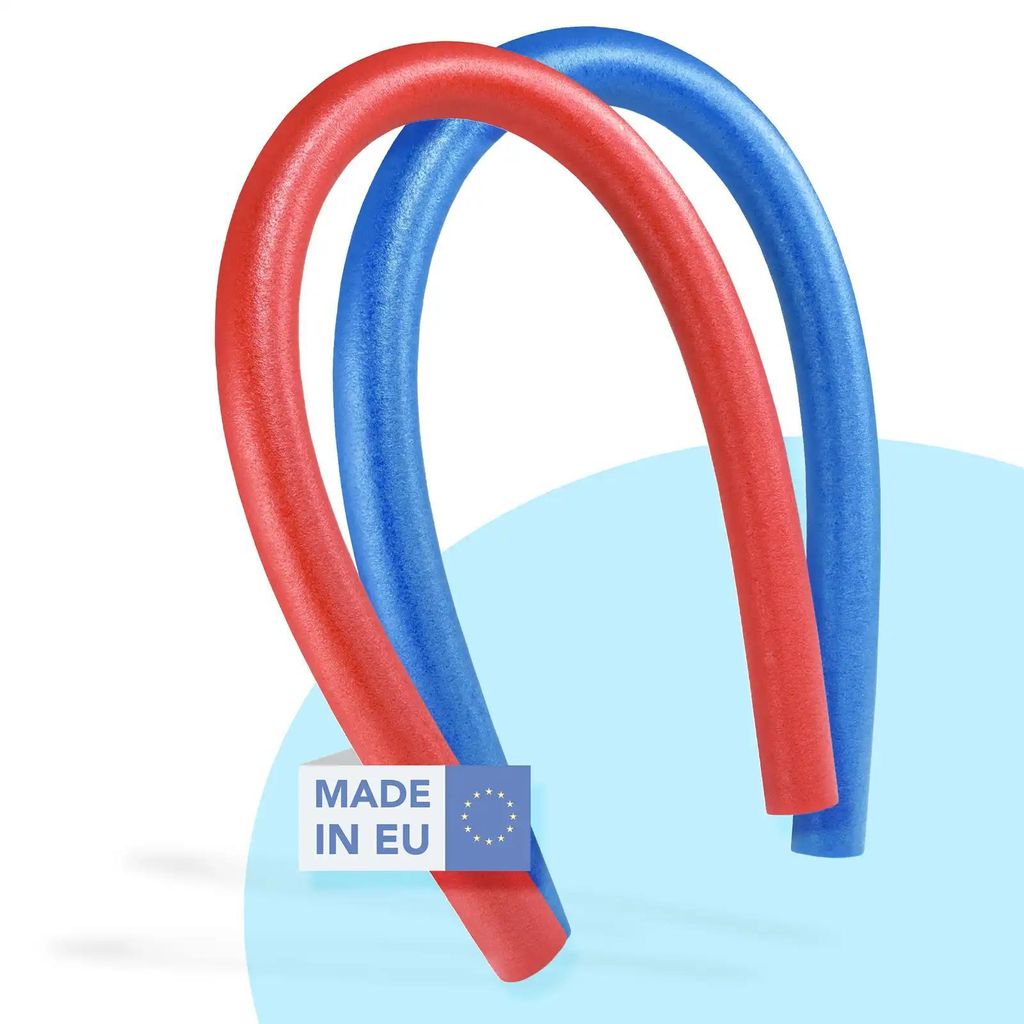 Weko Fun 2 Schwimmnudel in Rot, Blau, Made in EU. Poolnudel für Wassergymnastik und Schwimmen.