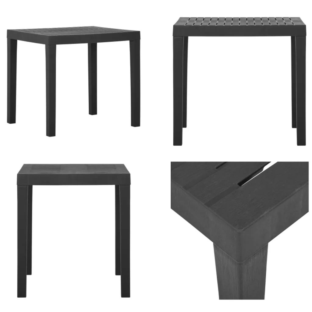 vidaXL Tavolo da Giardino Grigio 79x65x72 cm Plastica Leggero e Pratico
