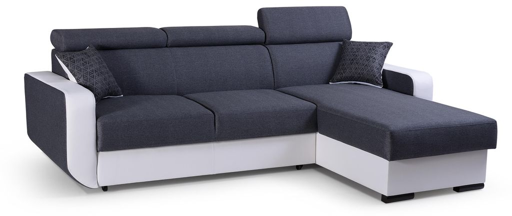 Masseno Ecksofa PALAZZO mit Schlaffunktion L-Form, Sofa mit Bettkasten, Wohnzimmersofa, Couch, Soffa, Bettsofa, Couchgarnitur- Grau, INARI 94+MADRY...