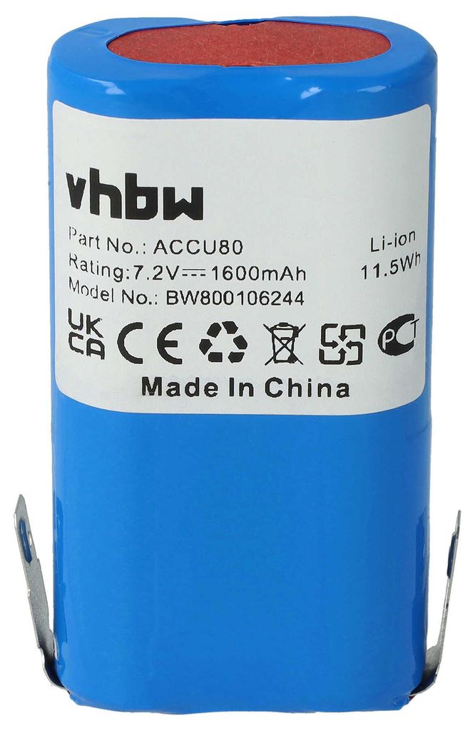 vhbw Akku Ersatz für 171062117682, 8802-00.640.00, Accu80 für Grasschere, Strauchschere Heckenschere Gartengeräte (1600mAh 7,2V Li-Ion)