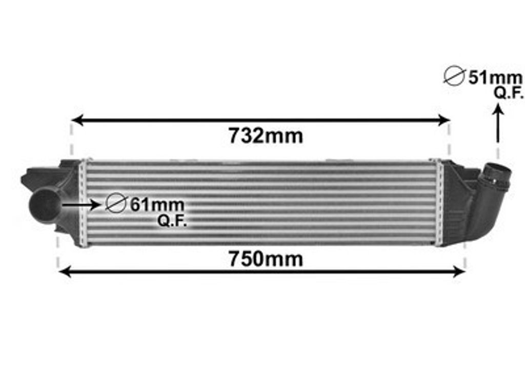 VAN WEZEL 37004622 Ladeluftkühler LLK für OPEL Vivaro B Combi (X82) Turbo Intercooler