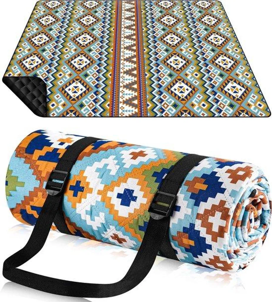 Grande couverture de pique-nique 200x200 cm pliable et tapis de plage XXL