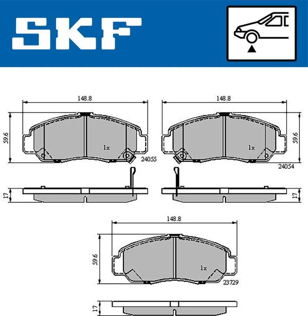 SKF VKBP 80558 A Jeu de Plaquettes de Frein à Disque OE 43018SEPA51
