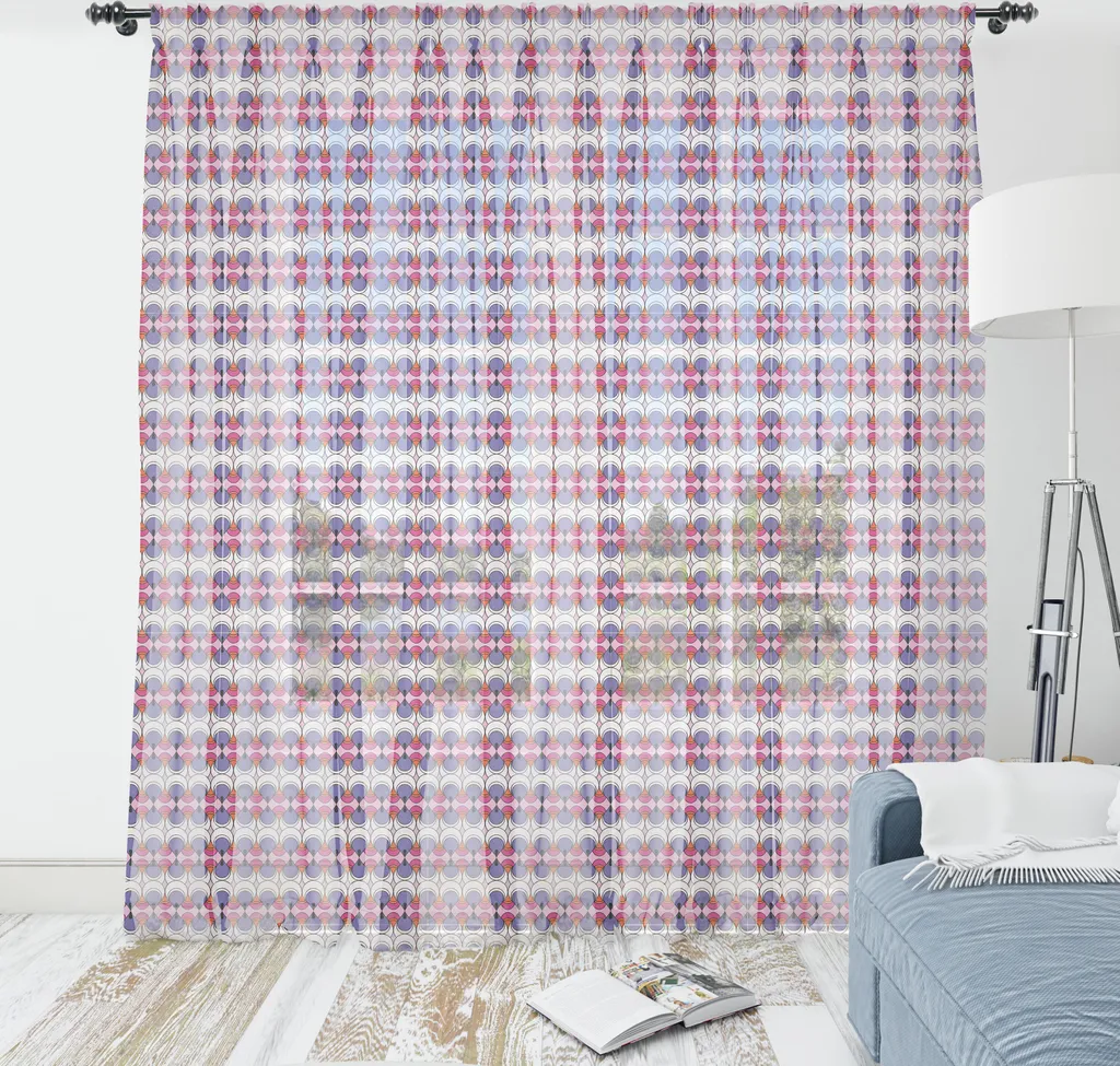 Tapisserie Abstraite Magenta Mauve 274x274 cm ABAKUHAUS en Satin