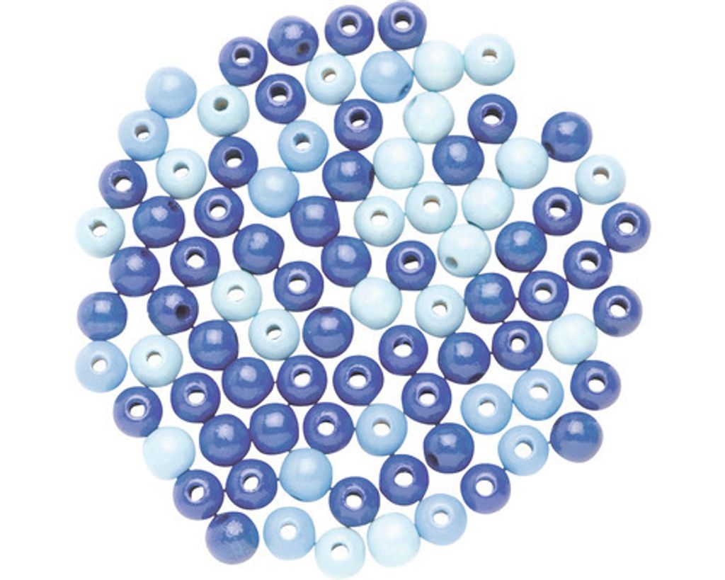 Glorex Holzperle blau-mix 15 mm