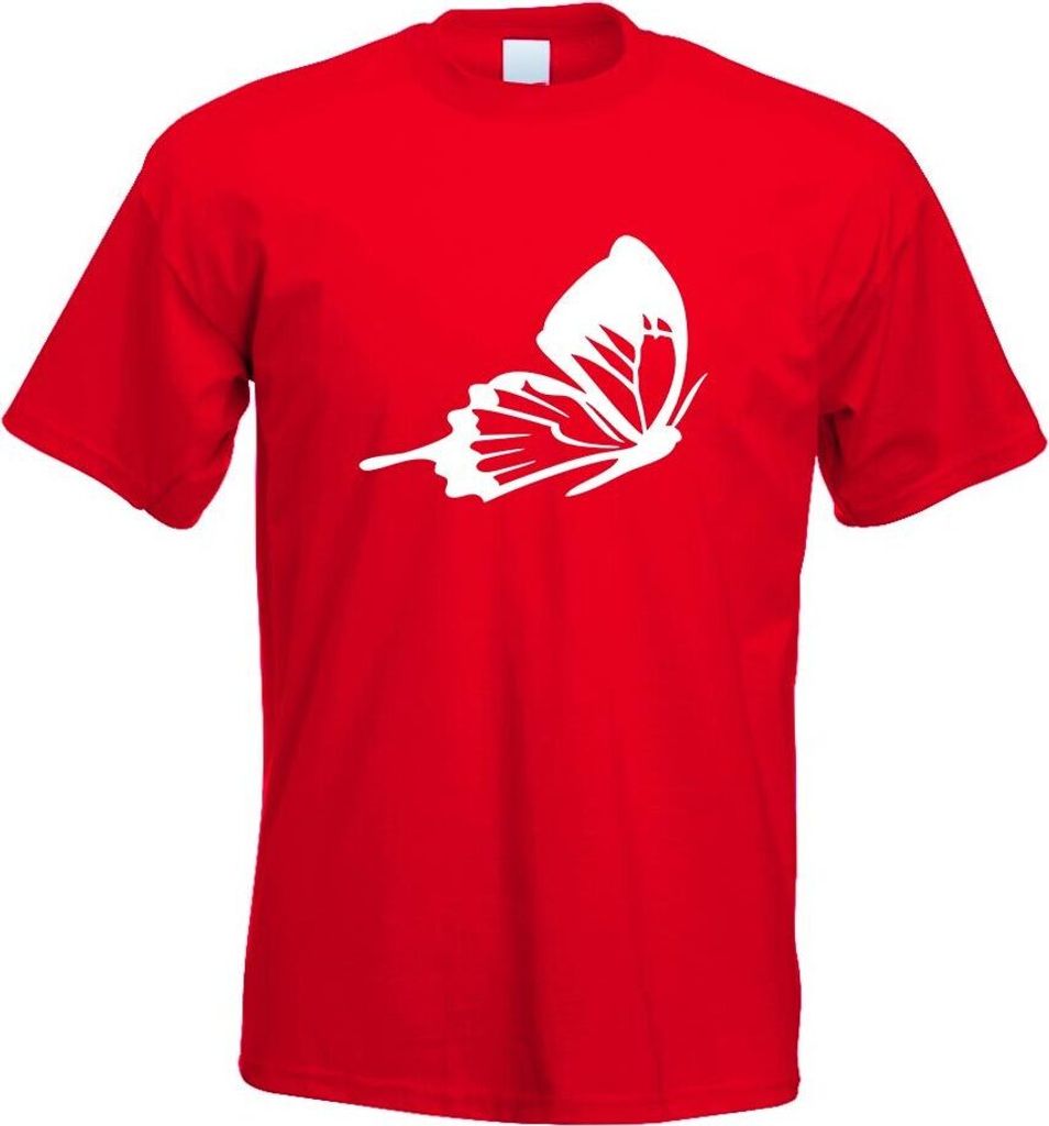 Kiwistar - T-Shirt - rot - Schmetterling Motiv 5 Motiv Bedruckt Funshirt Design Print - mit Motiv Bedruckt - Funshirt Design - Sport - Freizeit - H...