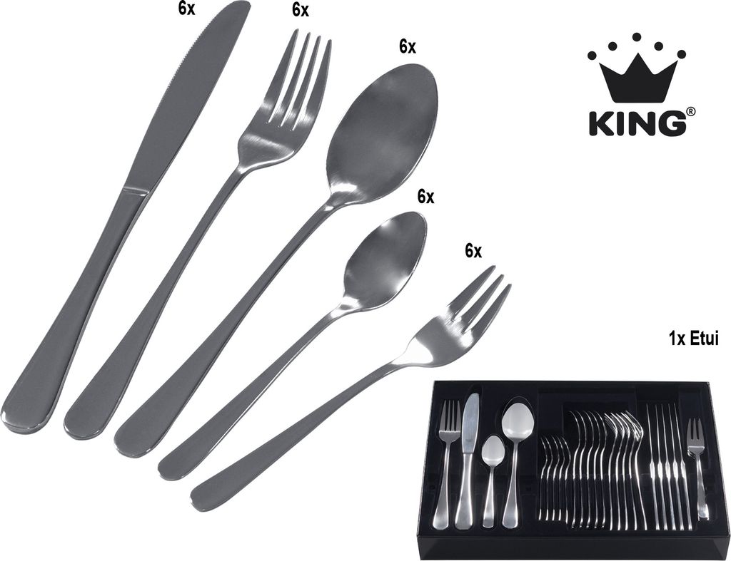 A set of cutlery and a presentation case for cutlery.