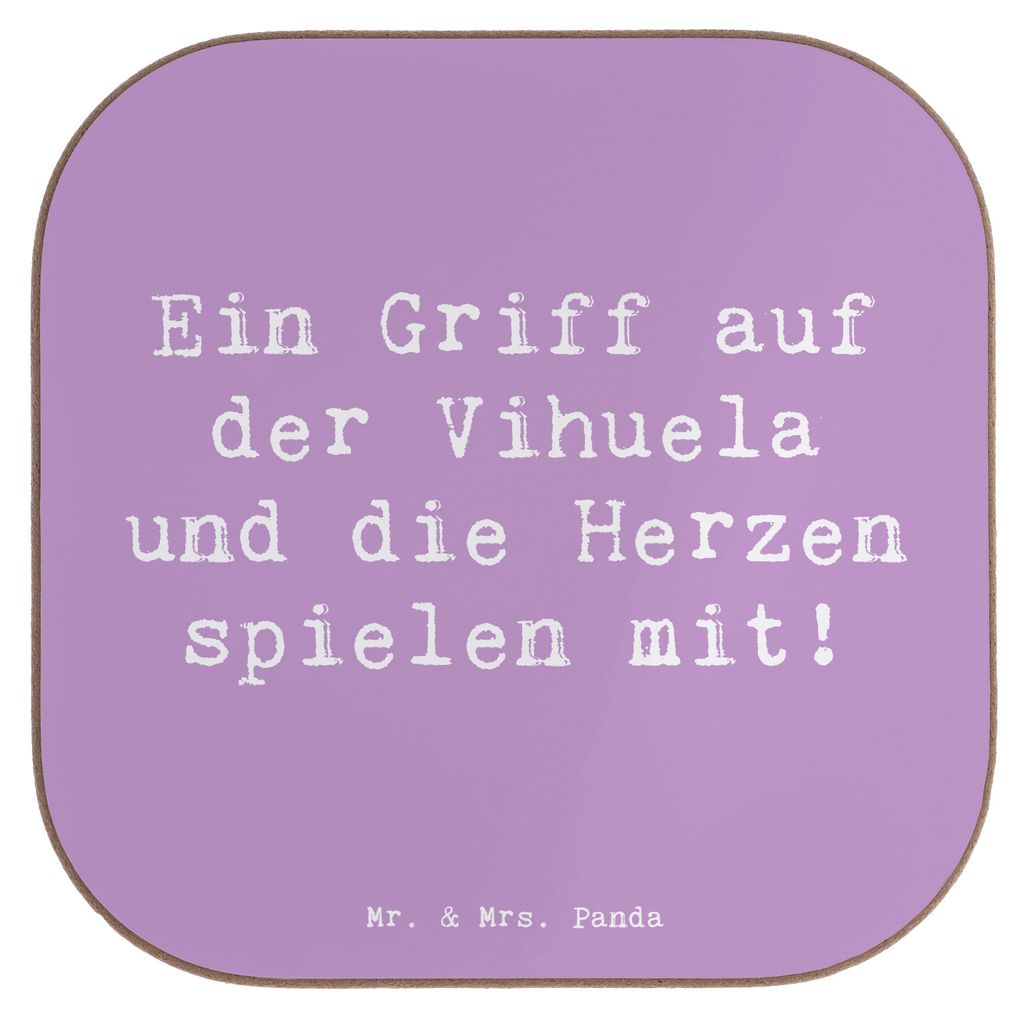 Mr. & Mrs. Panda Flaschenuntersetzer Spruch Vihuela Herzklang - Lavendeltraum - Geschenk, Musik, Saiteninstrument, historische, Musiker, Renaissanc...