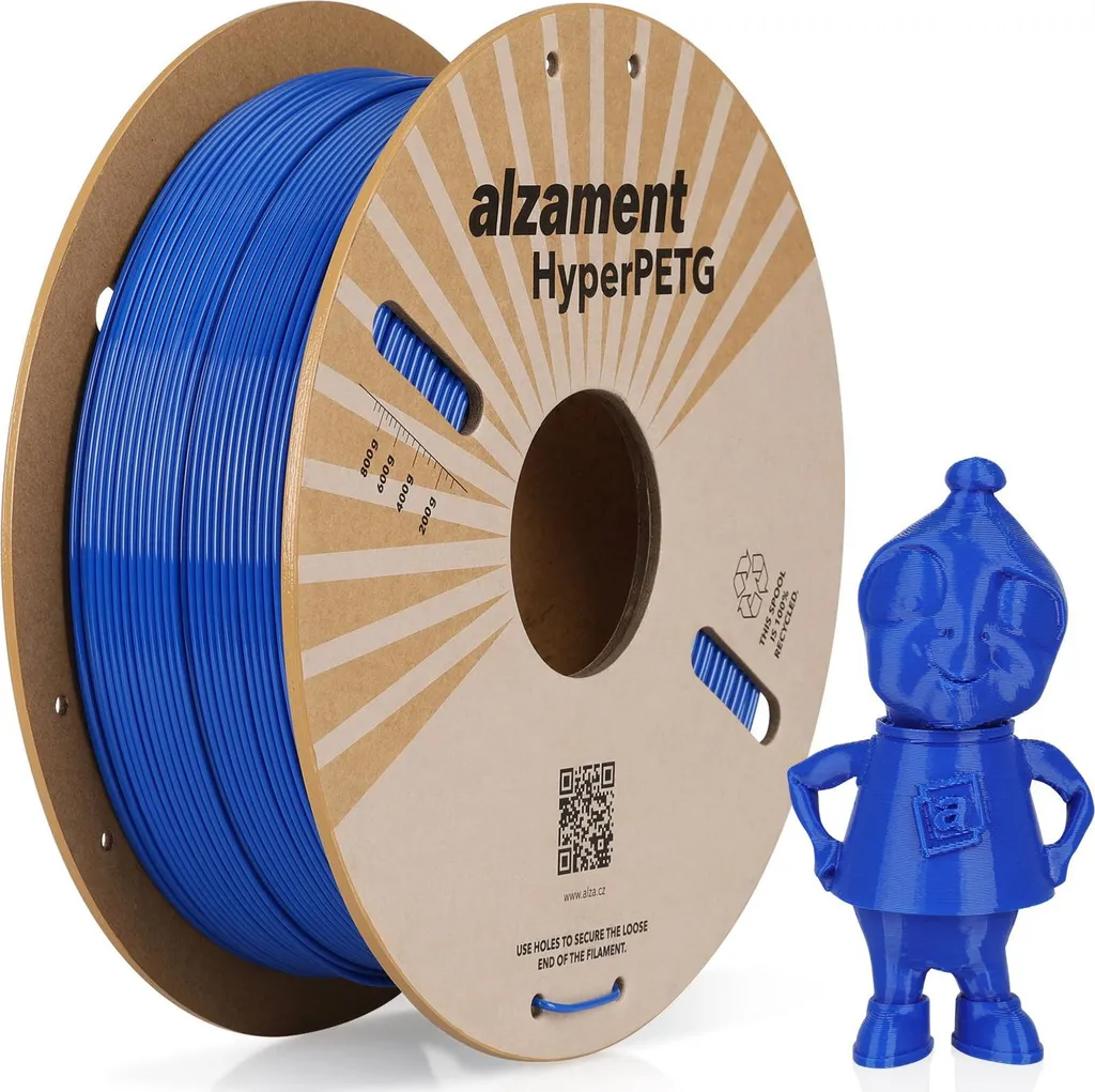 Filament PETG Alzament Hyper bleu 1kg sans bouchage pour impression 3D