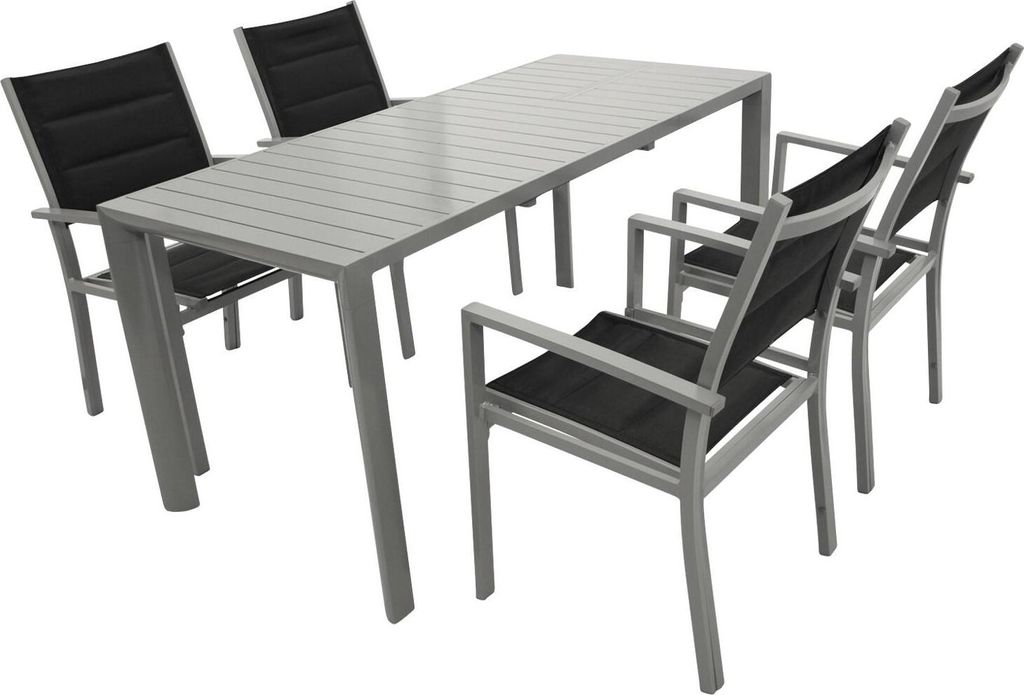 Garnitur 5-teilig Aluminium silber