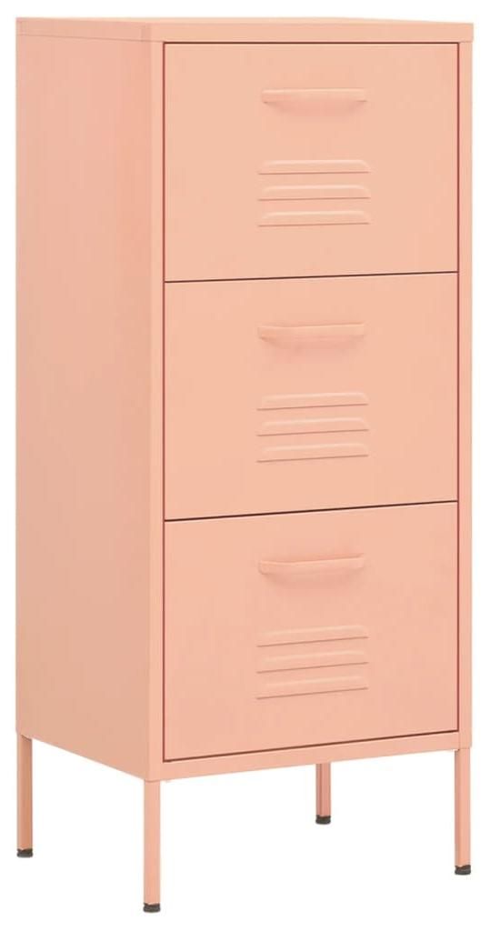 vidaXL Úložná skriňa ružová 42,5x35x101,5 cm Oceľ Obrázok produktu 