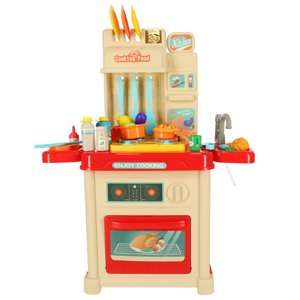 Kinderspielzeug Küche Ofen Brenner Lichter + Zubehör Produktbild 