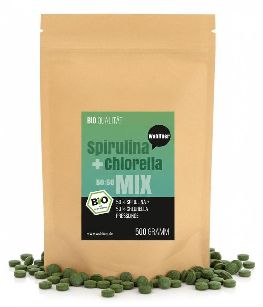 Wohltuer Spirulina + Chlorella Algen Mix Tabletten - ab 500g
