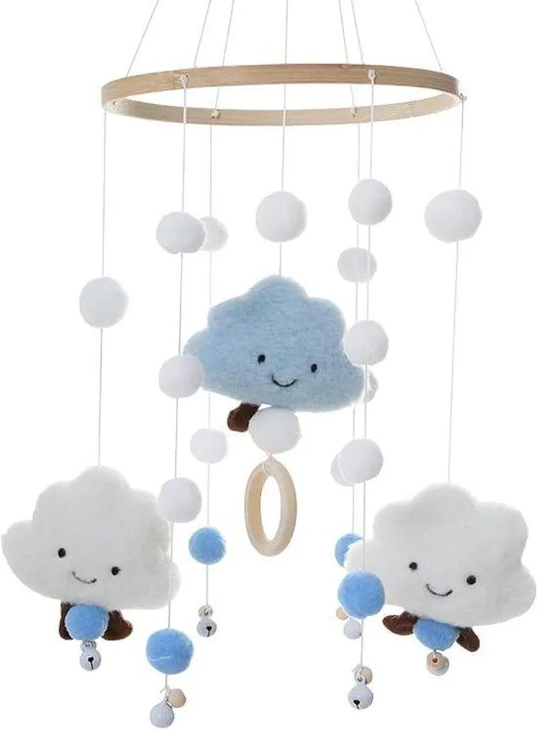 Cadeau de Naissance : Mobile Bébé Musical en Bois pour Sommeil Paisible