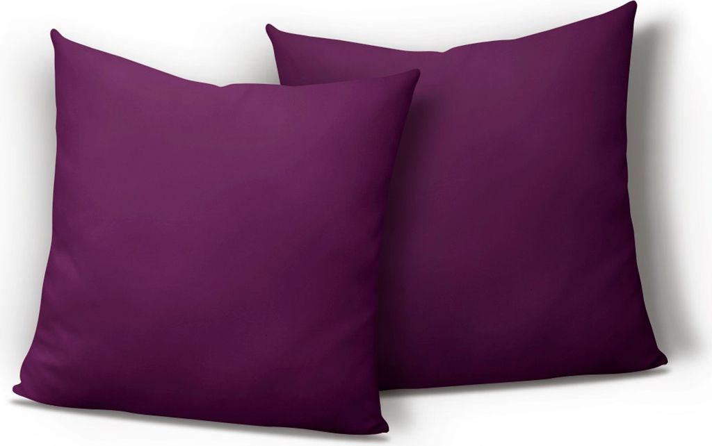 2er Set Mikrofaser Kissenbezug Kissenhülle Kopfkissen Hülle Uni , Größe:80 x 80 cm, Farbe:Lila