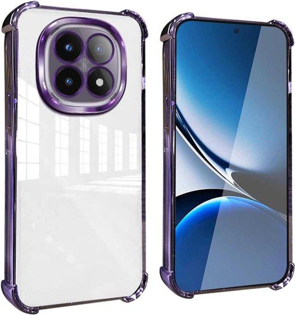 TPU-hülle für Xiaomi-Redmi-Note-14-Pro-Plus-5G - Widerstandsfähige Telefonschutz mit verstärkten Ecken - Transparenter Design - Fingerabdruckre...