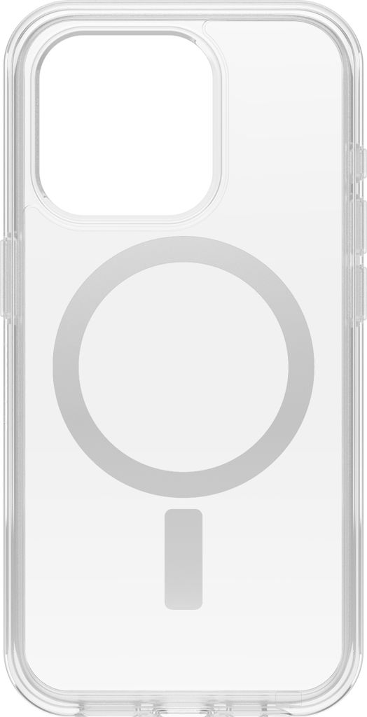 A clear, studio shot of a transparent phone case.