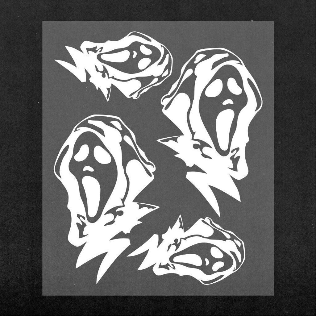 Sticker Aufkleber Schrei Weiß 14 x 16 cm