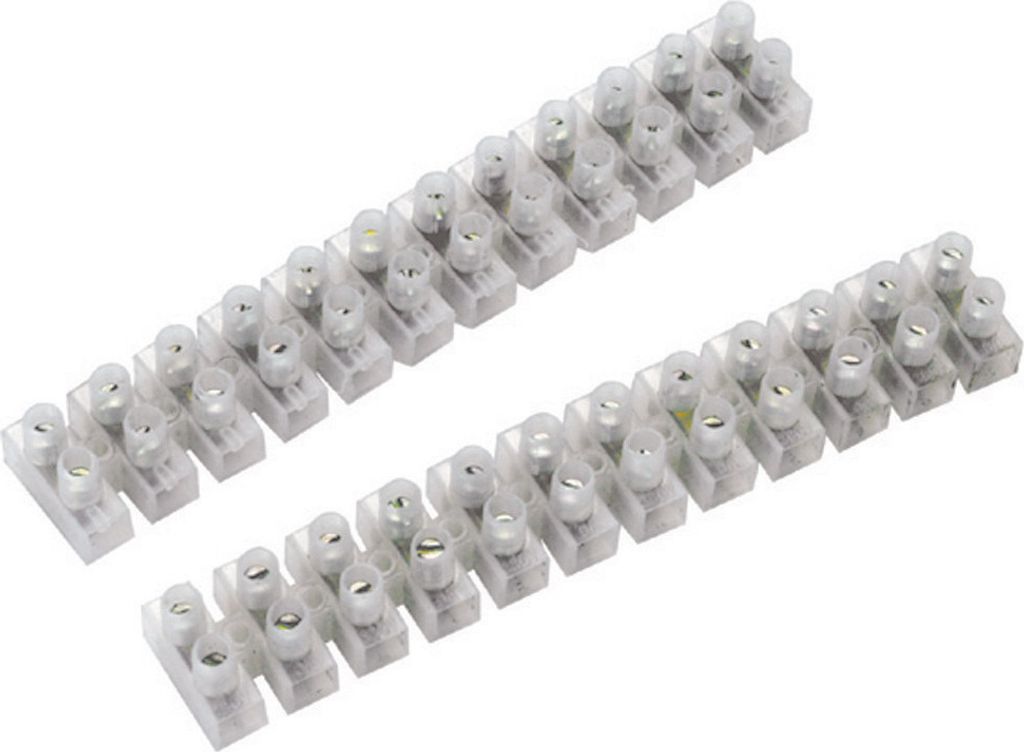 Lüsterklemme 4 mm² - 12 Pol - 2 Leisten Werkzeug Elektronik ToolTech 30063